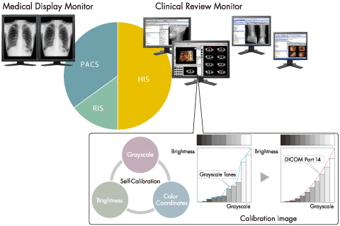 Clinical Review Monitors with Calibration to the DICOM Part 14 Standard