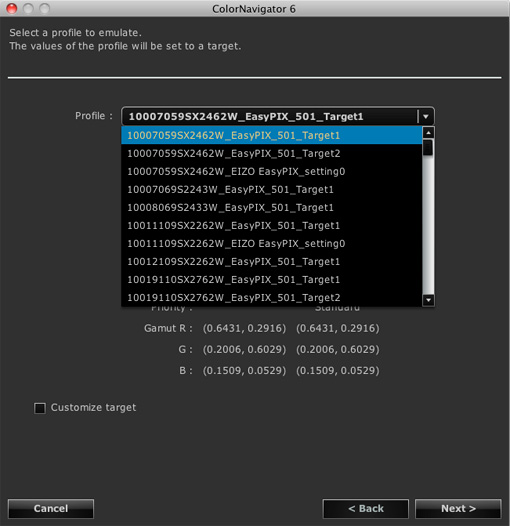 calibrate to a profile